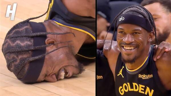 지미 버틀러가 쓰러졌다(사진=유튜브 화면 갈무리)