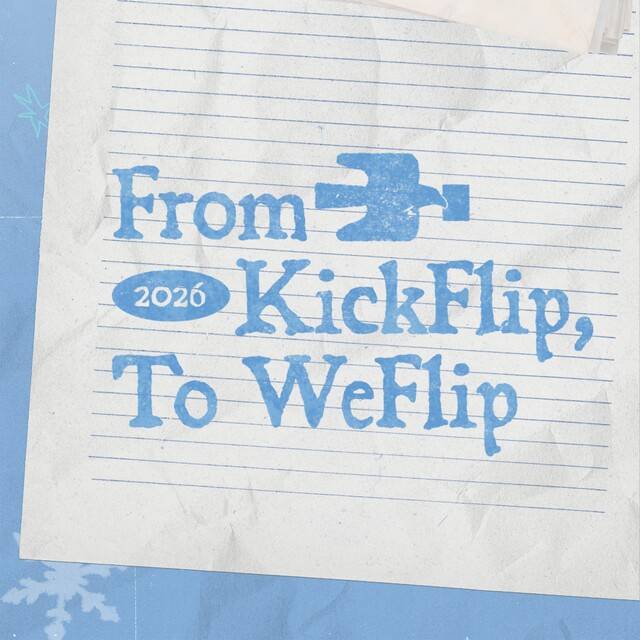 킥플립의 데뷔 1주년 기념 싱글 'From KickFlip, To WeFlip'에는 'Hyper Slide'와 'Good Night'가 수록됐다./JYP엔터테인먼트