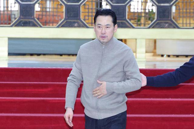 장동혁 국민의힘 대표가 20일 국회의사당 로텐더홀에서 단식 농성을 하고 있다. 뉴스1