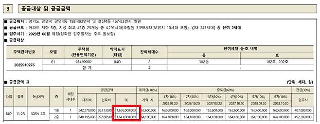 힐스테이트 광명 무순위 입주자모집공고/  청약홈 모집공고문