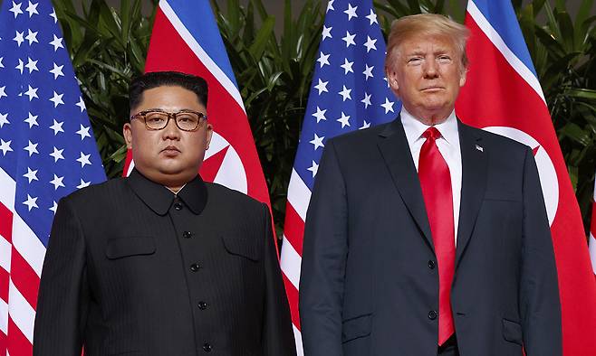 도널드 트럼프 미국 대통령(오른쪽), 김정은 북한 국무위원장. AP연합뉴스