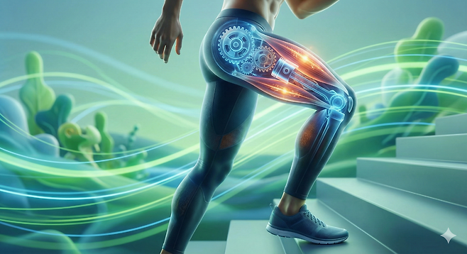 허벅지 근육량이 늘어나면 염증 및 피로도 감소, 신체 회복 능력 향상 등의 효과를 기대할 수 있다. 사진=제미나이 생성 이미지