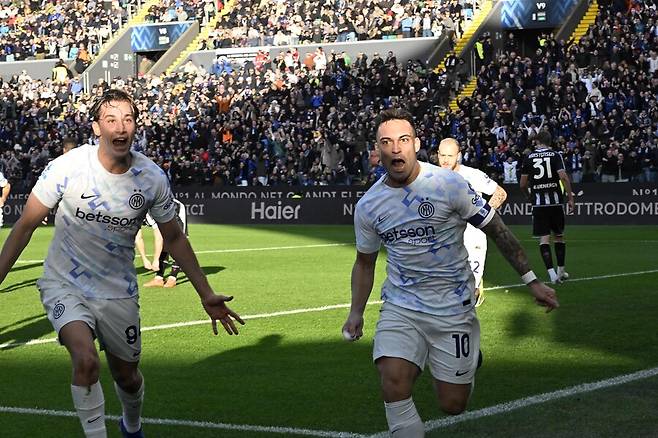 ▲ 인테르 밀란의 아르헨티나 출신 공격수 라우타로 마르티네스. ⓒ연합뉴스/REUTERS/AFP