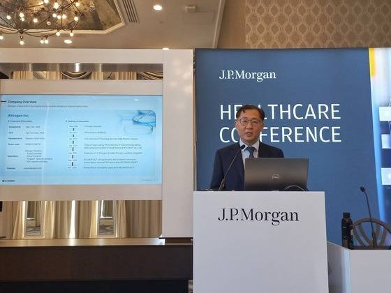 2026 JP모건 헬스케어 콘퍼런스 APAC 트랙 발표를 진행한 전태연 알테오젠 대표. (알테오젠 제공)