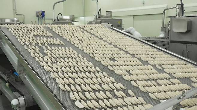 CJ제일제당 일본 치바공장에서 만두를 생산중인 모습. CJ제일제당 제공