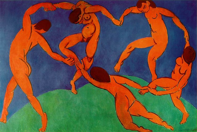 앙리 마티스, '춤 II'. 1909~1910년. 캔버스에 유채. 260 x 391cm. 러시아 에르미타주 미술관 소장.