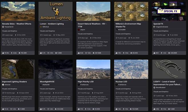 그래픽 모드(자료 출처-넥서스 모드)