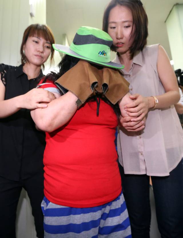 '포천 빌라 고무통 변사 사건' 피고인 이모 씨. 2014.8.1. 뉴스1