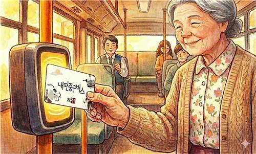 생성형 AI로 제작한 내편중구버스 전용 카드 사용 모습 [서울 중구 제공. 재판매 및 DB 금지]