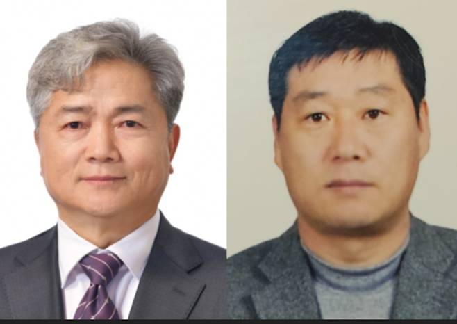 윤승희 전 이사(왼쪽), 우병국 이사
