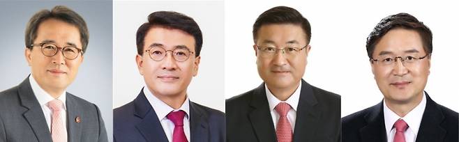 국민의힘 제주도지사 선거 후보군. 왼쪽부터 문성유 전 기획재정부 기획조정실장, 고기철 도당위원장, 김승욱 제주시을당협위원장, 장성철 전 제주도당위원장.