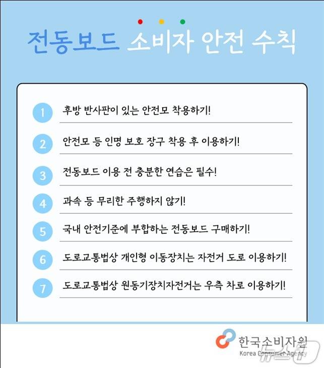 전동보드 소비자 안전 수칙 (한국소비자원 제공) 2026.1.22/News1 ⓒ News1