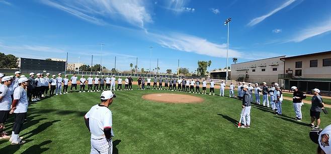 엘지(LG) 트윈스의 2025년 미국 애리조나 전지훈련 모습. LG 트윈스 제공