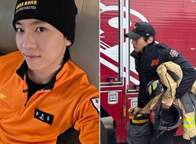 UDT(해군특수전전단) 출신으로 큰 인기를 끌고 있는 방송인 덱스(본명 김진영)가 소방관이 된 모습을 공개해 화제다. 사진=덱스 SNS