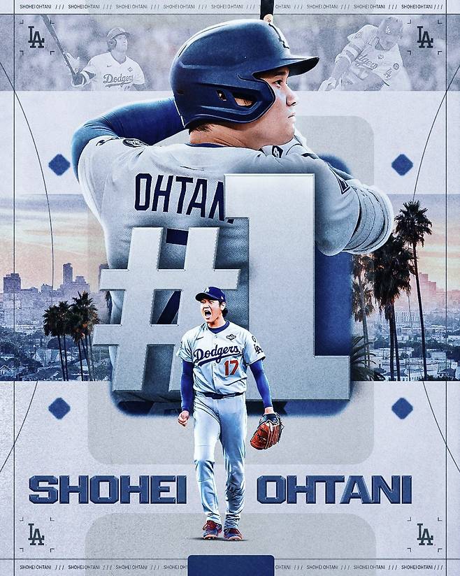오타니 쇼헤이가 MLB네트워크 톱100에서 또 1위를 차지했다. 사진=MLB 공식 X 계정