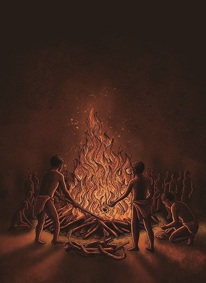 아프리카 말라위에서 성인 여성을 화장하는 모습을 상상한 그림. /사진 애리조나주립대