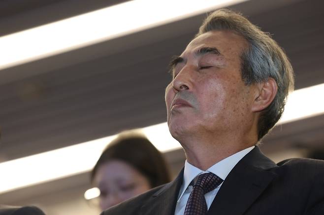 ▲ 눈 감은 민중기 특검 [연합뉴스]