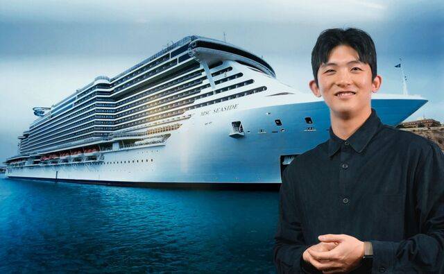 김도현 HD크루즈투어존 부사장이 최근 서울 마포구 본사에서 다음 달 론칭하는 크루즈 예약 플랫폼 ‘골라바’를 설명하고 있다.