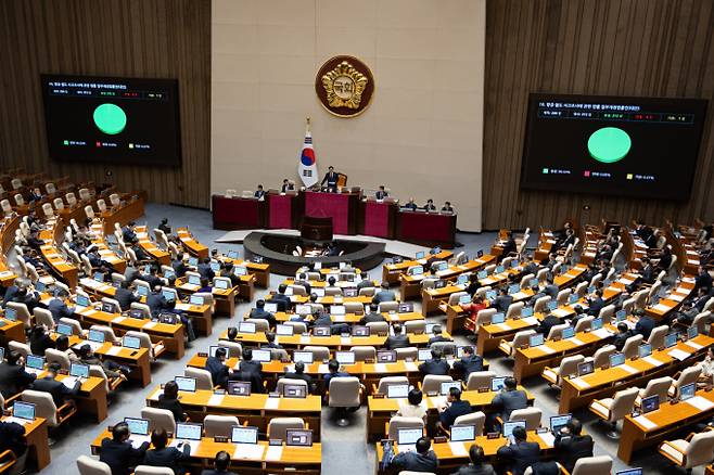 쿠팡의 미국 투자사들이 국제투자분쟁(ISDS) 절차에 착수하면서 국회의 쿠팡 대상 국정조사가 표류될 위기에 놓였다. 사진은 여야의 국정조사 요구서가 보고된 지난 15일 제431회 국회(임시회) 제1차 본회의의 모습./사진=뉴스1