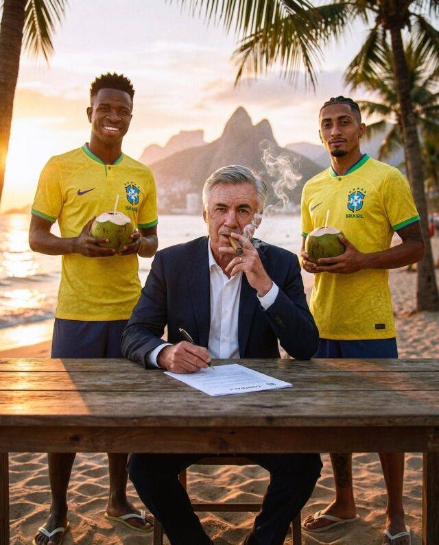 브라질축구협회(CBF)가 카를로 안첼로티 감독과 장기 재계약을 추진하고 있다./파브리지오 로마노