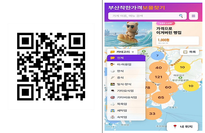 착한가격업소 검색(부산착한가격.com)                   [부산시 제공]