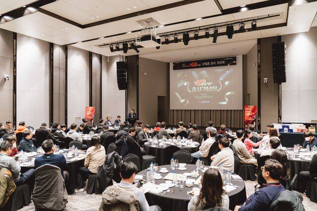 19일 경기 고양시 일산동구 소노캄 고양에서 한얼싸이언스가 신제품 ‘타타타’ 전국 순회 출시회를 진행하고 있다. 한얼싸이언스
