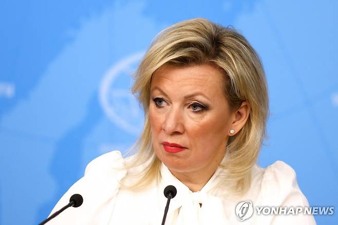 마리야 자하로바 러시아 외무부 대변인 [타스 연합뉴스 자료사진. 재판매 및 DB 금지]