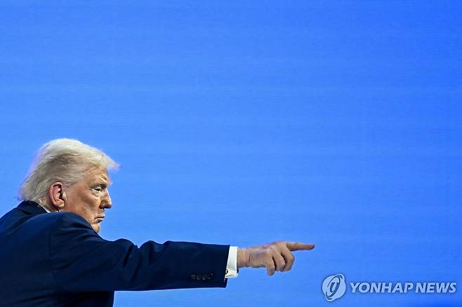 연설하는 도널드 트럼프 미국 대통령 [AFP 연합뉴스 자료사진. 재판매 및 DB 금지]