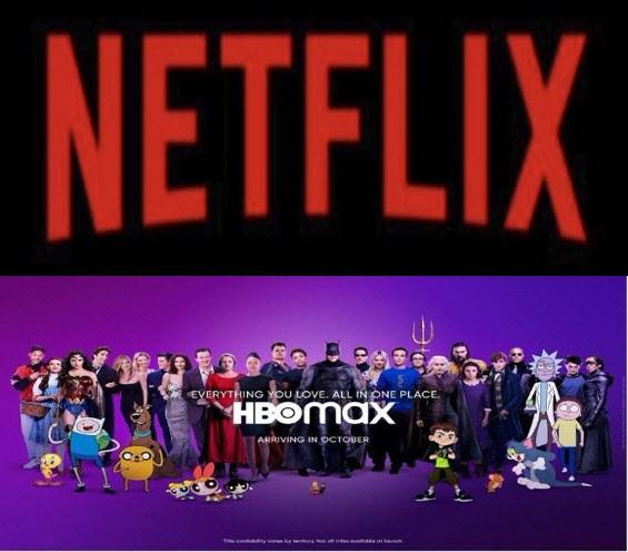 넷플릭스 CI 및 HBO 맥스 관련 이미지. (사진=각사 홈페이지 갈무리)
