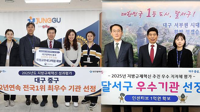 사진 제공 대구 중구, 달서구