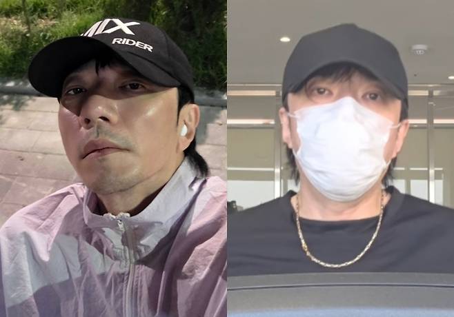 운동으로 근육량을 만드는 배기성. 사진|배기성 SNS