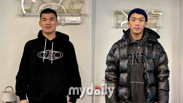 체육관에서 만난 고석현과 김상욱./하바스=김희수 기자