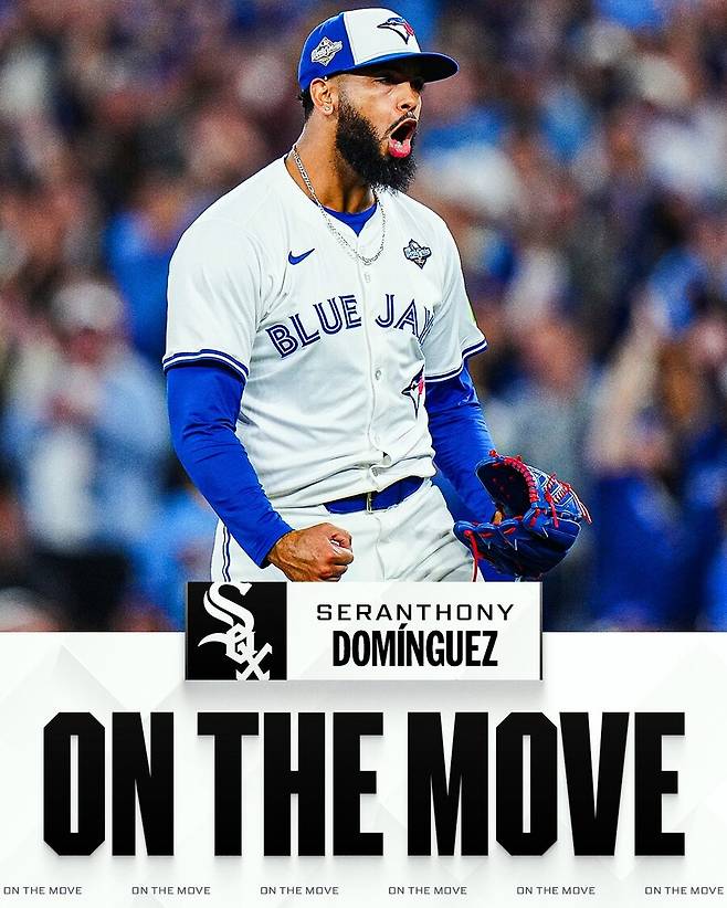 ▲ 2년 2000만 달러의 계약을 통해 세란토니 도밍게스가 시카고 화이트삭스로 이적했다 ⓒMLB