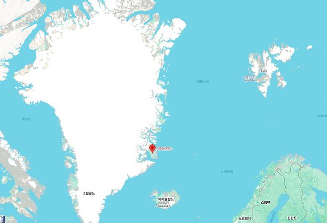 그린란드 제임슨랜드의 위치. /구글맵 캡처