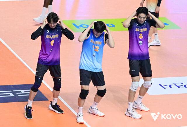 이민규-전광인-차지환의 댄스./KOVO