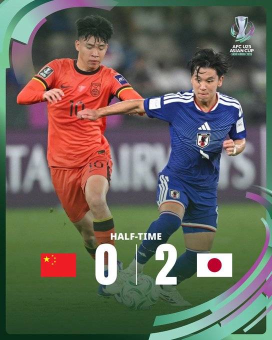 [U-23 아시안컵] 일본, 아시아 정상 보인다…베트남 3-0 완파했던 중국, 속절없이 무너졌다→20분 만에 2실점 (전반 종료)
