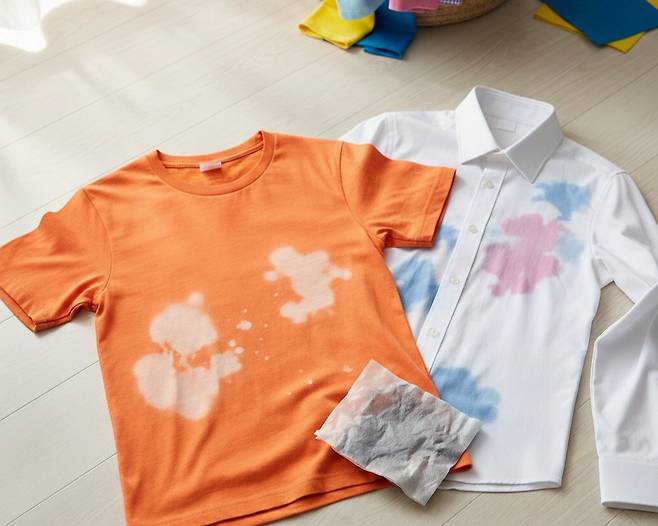 옷을 물들이는 염료는&nbsp;염기성을 만나면&nbsp;음이온으로 변해 물에&nbsp;잘 녹는다. 염기성을&nbsp;띠는 세제로 옷을 빨면&nbsp;색이 빠지는 이유다. 제미나이 생성 이미지