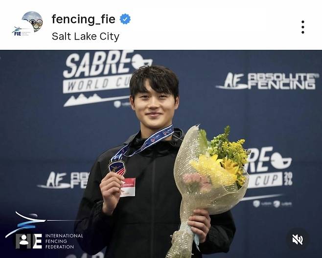 솔트레이크시티 월드컵 개인전 우승한 오상욱 [국제펜싱연맹 인스타그램 캡처. 재판매 및 DB 금지]