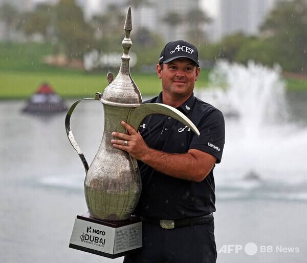 로리 맥길로이(북아일랜드), 토미 플리트우드(잉글랜드), 티럴 해턴(잉글랜드), 셰인 라우리(아일랜드) 등이 출전한 2026년 DP월드투어 히어로 두바이 데저트 클래식 우승을 차지한 패트릭 리드(미국). 사진제공=ⓒAFPBBNews = News1 (사진을 무단으로 사용하지 마십시오.)