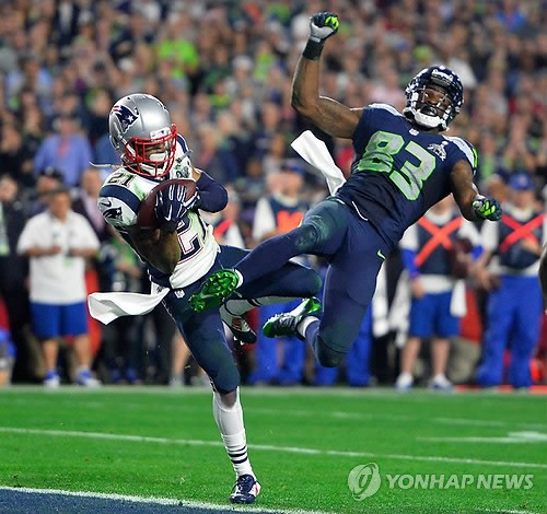 2015년 슈퍼볼에서 뉴잉글랜드의 승리를 이끈 말콤 버틀러의 인터셉션. 사진[EPA=연합뉴스]