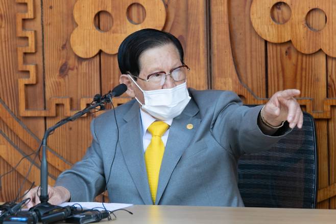 이단 신천지 이만희 교주. 연합뉴스