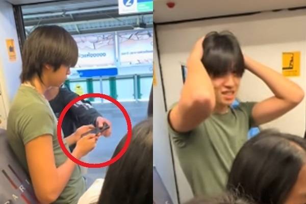 태국의 한 남성이 방콕 지상철(BTS) 내에서 휴대전화 날치기 상황을 연출한 영상을 올려 화제를 모은 가운데 현지에서 “태국 치안에 대한 부정적 인식을 심어줄 수 있다”며 논란이 일고 있다. 소셜미디어(SNS) 캡처