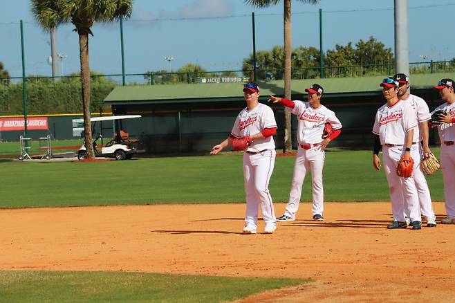 SSG 랜더스 선수단의 미국 플로리다 스프링캠프 훈련 모습. /사진=SSG 랜더스 제공