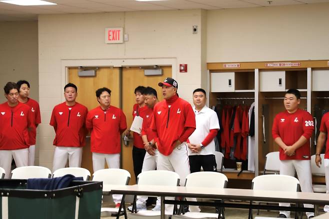 SSG 랜더스 선수단의 미국 플로리다 스프링캠프 훈련 모습. /사진=SSG 랜더스 제공