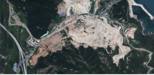 ◇원전예정구역으로 고시된 삼척시 근덕면 부남·동막리 일대지역의 황폐화돼 있는 위성 사진.강원일보DB