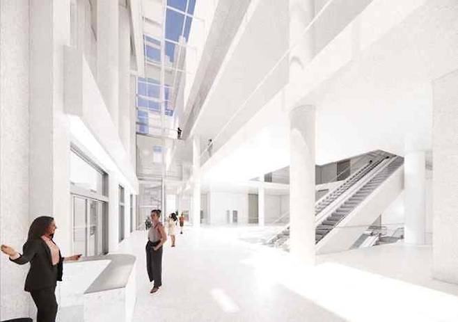 서울시립미술관 서소문 본관 내부 리모델링 조감도. 2029년 리모델링을 통해 에스컬레이터 및 북카페 등이 들어설 예정이다. ⓒ 서울시립미술관