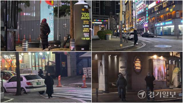 27일 오전 인천 계양구청 앞 유흥가 일대. 길거리마다 성매매를 알선하는 호객꾼들이 자리 잡고 있다. 장민재기자