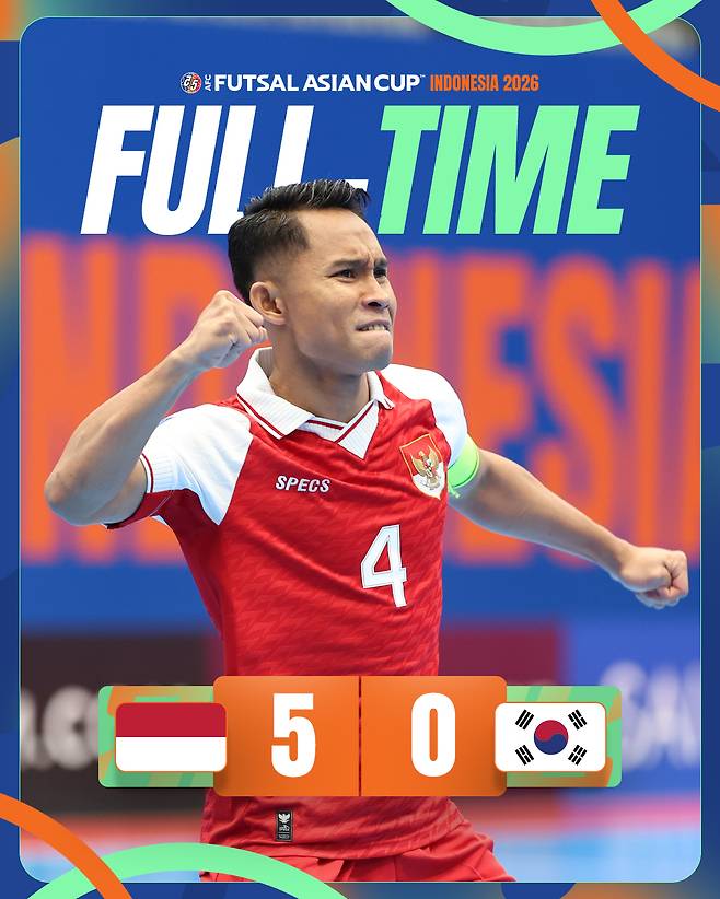대한민국 풋살 국가대표팀이 2026 아시아축구연맹(AFC) 풋살 아시안컵 개막전부터 개최국 인도네시아에 참패를 당하며 고개를 숙였다. '도전자' 입장을 감안하더라도 0-5라는 스코어는 충격적이라는 반응이다. AFC
