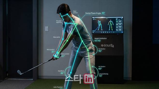 지티에스앤이 개발 중인 AI 골프 레슨 프로그램 테스트 영상 자료. (사진=지티에스앤)