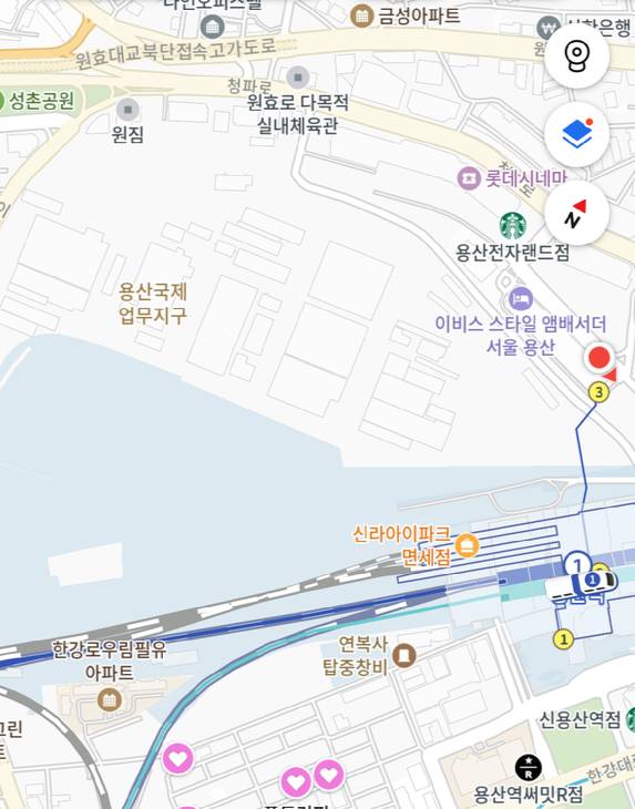 용산국제업무지구를 보여주는 카카오맵. [사진=김민지 기자]